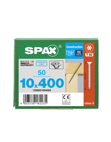SPAX, Holzbauschraube 10-12 mm, Senkkopf, T-STAR plus, CUT, Fräsrippen, VG, Edelstahl A4 - SPAX - 7