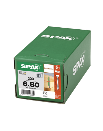 SPAX IN.FORCE Holzbauschraube 6 mm, Zylinderkopf, T-STAR plus, 4CUT, Vollgewinde, WIROX - SPAX - 6