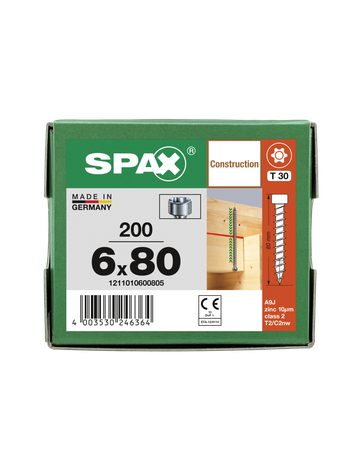 SPAX IN.FORCE Holzbauschraube 6 mm, Zylinderkopf, T-STAR plus, 4CUT, Vollgewinde, WIROX - SPAX - 7