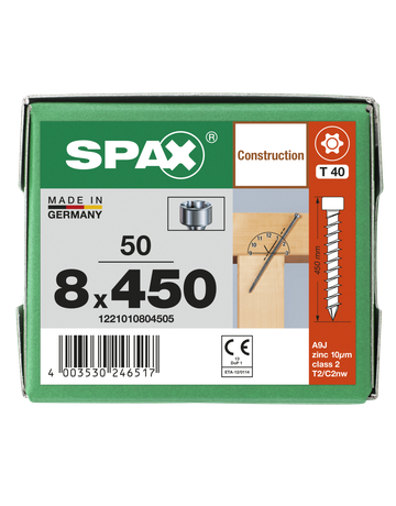 SPAX IN.FORCE Holzbauschraube 8 mm, Zylinderkopf, T-STAR plus, CUT-Spitze, Vollgewinde, WIROX - SPAX - 7