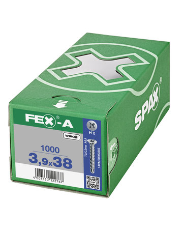 SPAX, FEX-A, Fensterbohrschraube, Senkkopf, Kreuzschlitz H, Bohrspitze, VG, Silber - SPAX - 2