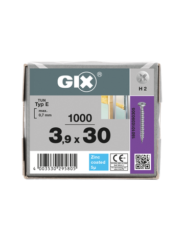GIX-E Trompetenk. Fräsrippen H2 HILO-Gewinde verz. 3,9 x 30 mm - SPAX - 4