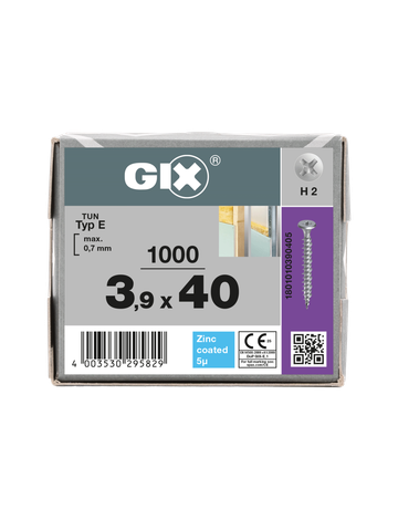 GIX-E Trompetenk. Fräsrippen H2 HILO-Gewinde verz. 3,9 x 40 mm - SPAX - 4
