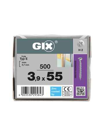 GIX-E Trompetenk. Fräsrippen H2 HILO-Gewinde verz. 3,9 x 55 mm - SPAX - 4