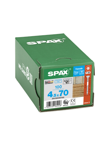 SPAX, Fassadenschraube, Linsensenkkopf, T-STAR plus, 4CUT, Fixiergew., Edelstahl A2 - SPAX - 3