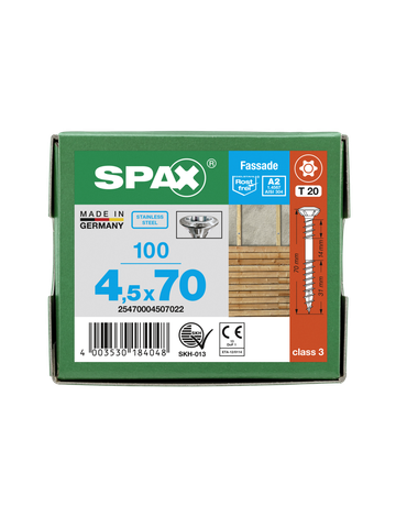 SPAX, Fassadenschraube, Linsensenkkopf, T-STAR plus, 4CUT, Fixiergew., Edelstahl A2 - SPAX - 5