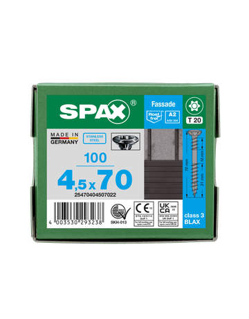 SPAX Fassadenschraube Linsensenkkopf 8mm Ø 4,5 A2 BLAX - SPAX - 4