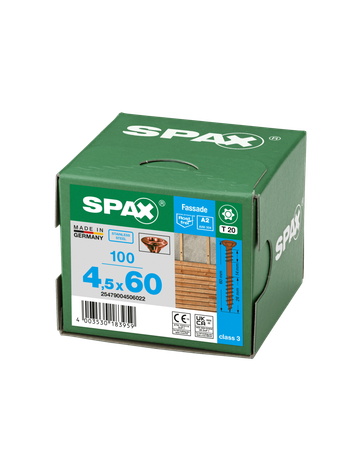 SPAX, Fassadenschraube, Linsensenkkopf, T-STAR plus, 4CUT, Fixiergew., Edelstahl A2, antik - SPAX - 5