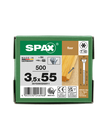 SPAX, Schrauben für Massivholz-Fußböden, Senkkopf, T-Star plus, CUT-Spitze, WIROX - SPAX - 5
