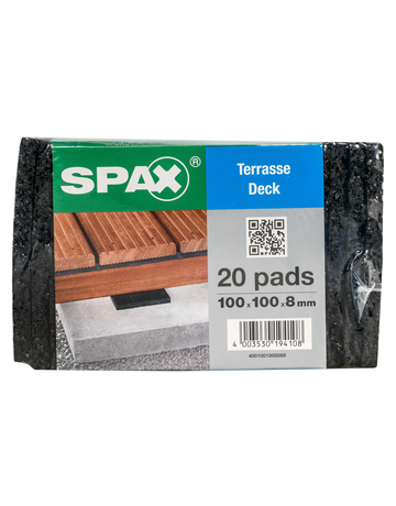 DISTANCE PADS 100X100X8 FOLIE/20 - SPAX - 4