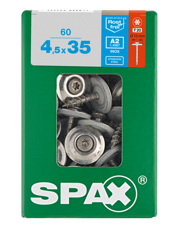 SPAX Spenglerschraube Linsensenkkopf, T-STAR mit 15 mm Dichtschreibe, EdelstahA2 - SPAX - 5