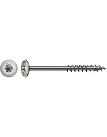 SPAX, Holzbauschraube HI.FORCE  6 mm, Tellerkopf, T-STAR plus, 4CUT, Teilgewinde, Edelstahl A2 - SPAX - 1