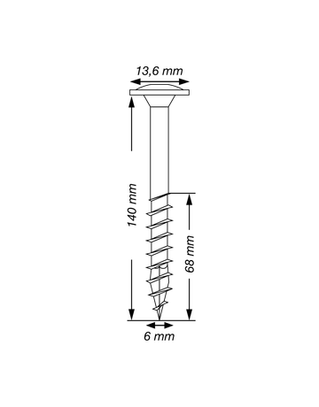 SPAX, Holzbauschraube HI.FORCE  6 mm, Tellerkopf, T-STAR plus, 4CUT, Teilgewinde, Edelstahl A2 - SPAX - 2