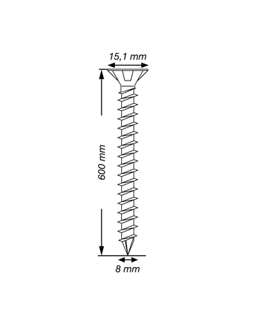 SPAX, Holzbauschraube 10 mm, Senkkopf, T-STAR plus, Fräsrippen,  CUT-Spitze, Vollgewinde, WIROX - 2