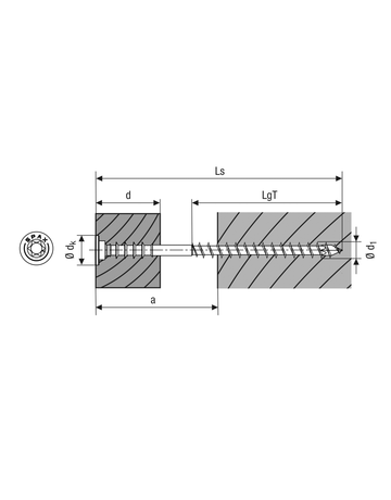 SPAX, Justierschraube, Flachkopf, T-Star, Teilgewinde, 4Cut, gehärtet, gleitbeschichtet - SPAX - 7