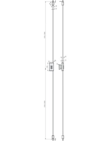 Tür-Stangenschloss TSS550 mit Zylinder EC550 mit Stange 135/135 cm weiß - ABUS - 5