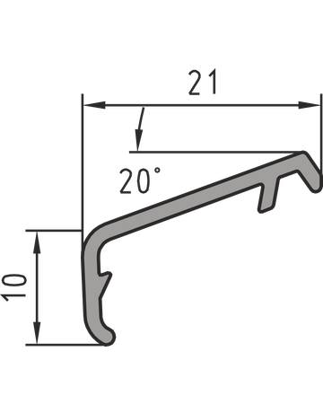 Flügelabdeckprofil FA 21 NEU LM AU Länge 6 Meter - Bug