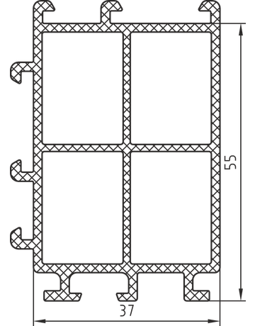 Grundprofil zu TBS 70 und TBS 70 F L=1200 mm - Bug