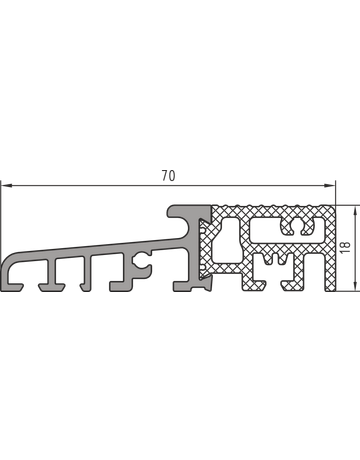 Bodenschwelle thermisch getr. LM EV 1 L=1200 mm TBS 70 - Bug