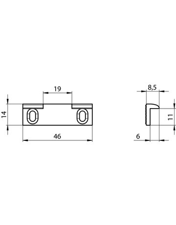 effeff Aufschraubstück verzinkt 6-10 µm mit Aussparung - 2