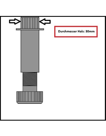 Sockelfuß schwarz Sockelhöhe 180 mm, -5/+20mm - Topform