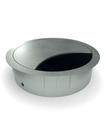 Kabeldurchlass Ø80mm H:21mm, Zamak edelstahloptik - Topform