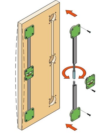 Ausrichtbeschlag Abdeckung Alu Länge/Achsmaß max. 2240 mm - 3