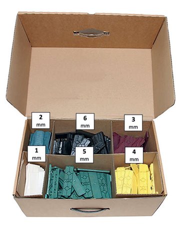 Verglasungsklötze 24 x 1 bis 6 mm sortiert (800 Stück) - Topform - 1