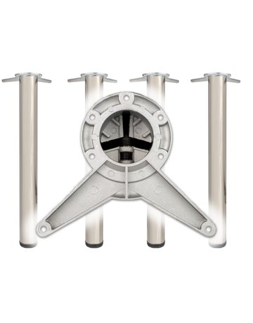 Tischbein Set Ø 60 x 710 mm Edelstahl Effekt, Inbus-Bef. - Topform