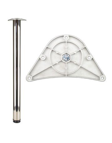 Tischbein Stück Ø 80 x 1100-1120 mm chrom poliert, Befestigung -Platte rund - Topform