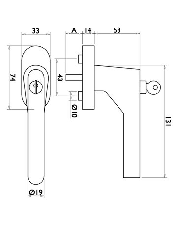 Fenstergriff Jupiter - Topform - 2