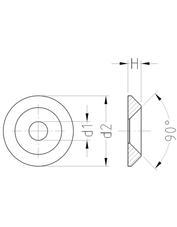 Unterlegscheibe für Senkschrauben mit 90 Grad Kopf 8,4 mm galvanisch verzinkt