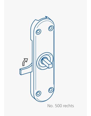 Fenstergetriebe aufliegend rechts 500 mit Zunge o.Stange+Zubehör gal.verzinkt - GSG