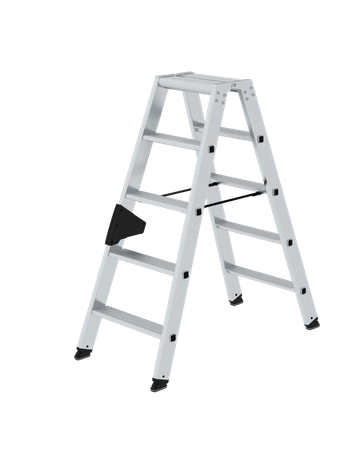 Günzburger Alu Stehleiter # 40210 beidseitig, 2 x 5 Stufen 80mm Tritt - MUNK
