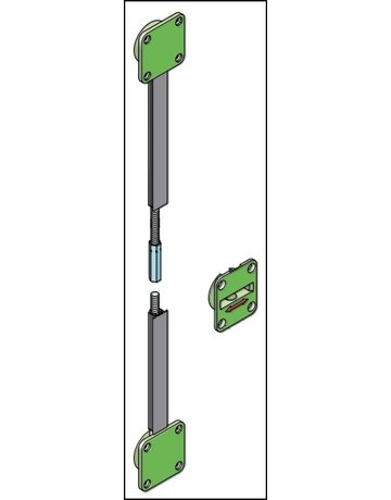 Ausrichtbeschlag Abdeckung Alu Länge/Achsmaß max. 2240 mm - 1