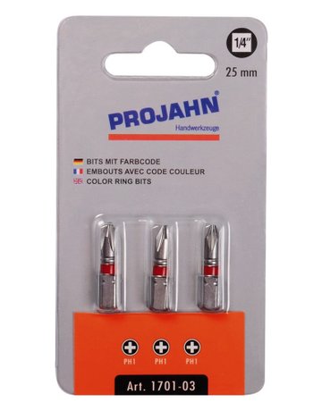 Projahn Schraubendreher Bits 1/4 Zoll – 3er Set Mit 75 Mm Länge & 4 Mm Schlitz