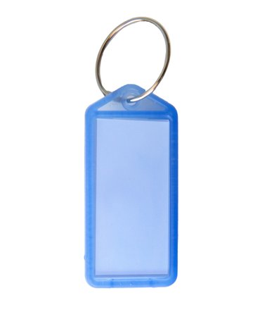 Schlüsselanhänger Kunststoff blau 27x60 mm mit Ring