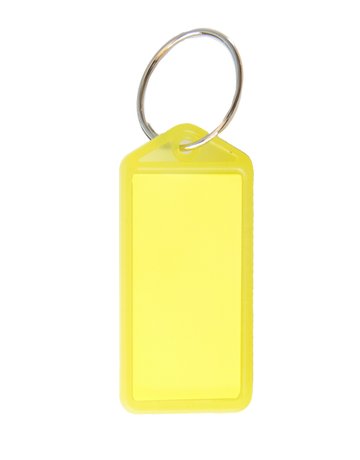 Schlüsselanhänger Kunststoff gelb 27x60 mm mit Ring