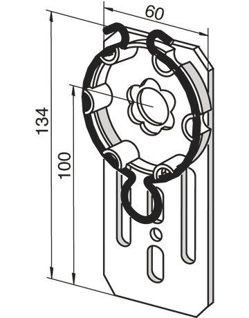 Flanschantriebslager f Fertig- Kastenlager mit Federr. Gr. Öse - Somfy - 2