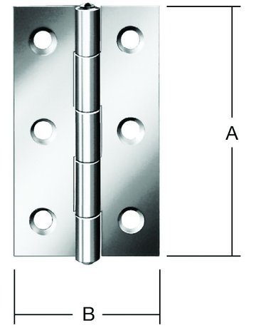 Scharnier, schmal, B22xH30xS0,8mm gerollt, edelstahl, rostfrei - VORMANN