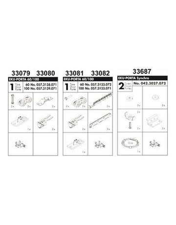 Porta Beschlägegarnitur für 1 Tür Modell 60 H - Hawa - 1