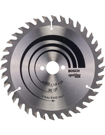 Bild HM-Kreissägeblatt 160x2,6/1,6x20 36Z WZ Bos VE à 1 Stück Optiline Wood BOSCH-0