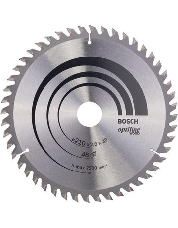 Bild HM-Kreissägeblatt 210x2,8/1,8x30 48Z WZ Bos VE à 1 Stück Optiline Wood - BOSCH-0