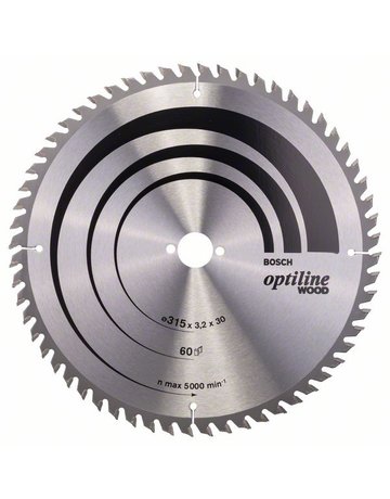 HM-Kreissägeblatt 315x3,2/2,2x30 60Z WBosch VE à 1 Stück OptilineWood für Tischsäg