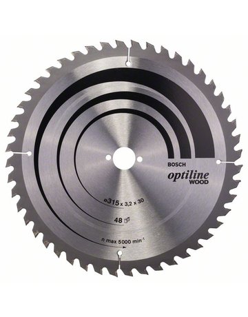 HM-Kreissägeblatt 315x3,2/2,2x30 48Z WBosch VE à 1 Stück OptilineWood für Tischsäg