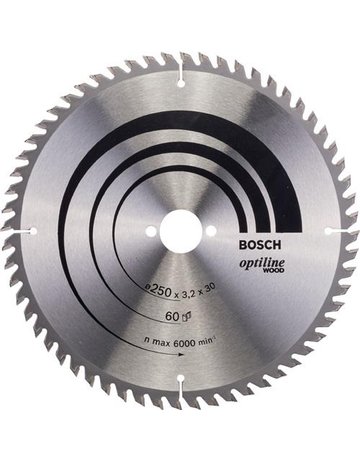 Bild HM-Kreissägeblatt 250x3,2/2,2x30 60Z WZ Bos VE à 1 Stück Optiline Wood - BOSCH-0