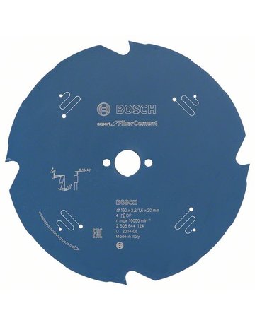 HM-Kreissägeblatt 190x2,2/1,6x20 4Z TCG Bos VE à 1 Stück Expert for Fiber Cement - BOSCH