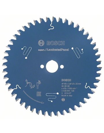 HM-Kreissägeblatt 165x2,6/1,6x20 48Z WZ Bos VE à 1 Stück Expert für Laminated Pan - BOSCH