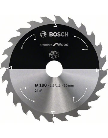 HM-Kreissägeblatt 190x1,6/1,1x30 24Z Bosch VE à 1 Stück Standard Wood f Akkusäge