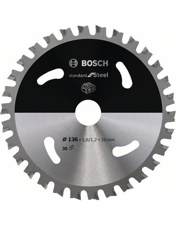 HM-Kreissägeblatt 136x1,6/1,2x20 30Z Bosch VE à 1 Stück Standard Steel Akkusägen